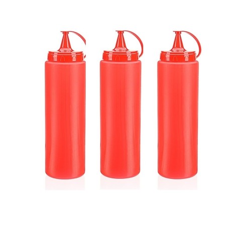 Ketçap Şişesi - 1000ML Dev Boy Kırmızı 3 Adet Ketçap Şişesi - 1000ML Dev Boy Kırmızı 3 Adet
