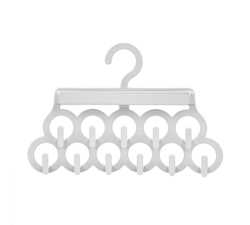 Kravat ve Şal Askısı - Takı ve Aksesuar Düzenleyici Askı - Beyaz