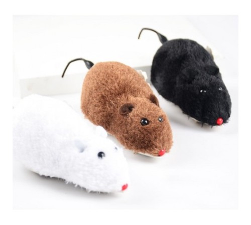 Kurmalı Kedi Eğitim Oyuncağı Tüylü Fare