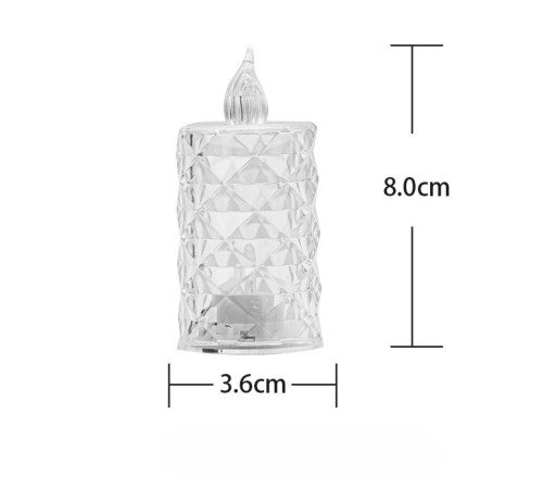 Led Mum Şeffaf Kristal LED Mum Pilli Alevsiz Çay Mumu Düğün Doğum Günü Ortam Işığı