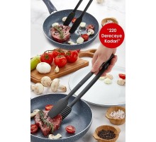 Maşa - 220 Dereceye Kadar Dayanıklı Yanmaz - Yapışmaz Plastik Izgara Maşası 30 Cm