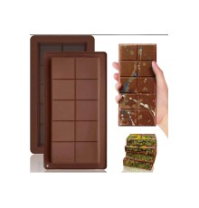 Meşhur Dubai Çikolatası Kalıbı Silikon - Büyük Tablet Çikolata Mum Kek Kalıbı Pasta Kalıbı