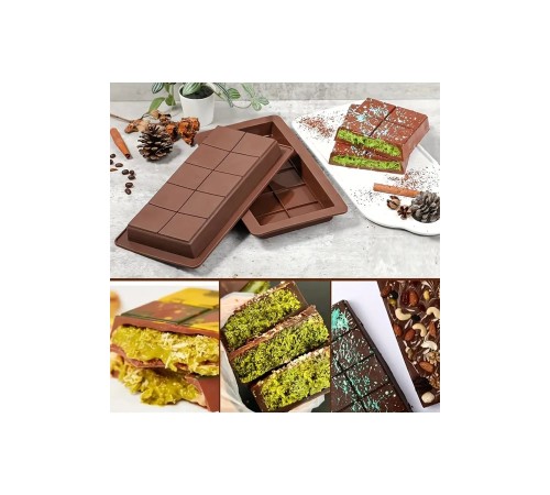 Meşhur Dubai Çikolatası Kalıbı Silikon - Büyük Tablet Çikolata Mum Kek Kalıbı Pasta Kalıbı Meşhur Dubai Çikolatası Kalıbı Silikon - Büyük Tablet Çikolata Mum Kek Kalıbı Pasta Kalıbı