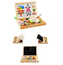 Mıknatıslı Çift Taraflı Ahşap Yazı Tahtası Seti