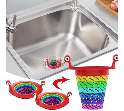 Mutfak - Banyo Lavabo Filtresi Süzgeci Gökkuşağı Kademeli Drenaj Deliği Atık Filtresi Mutfak - Banyo Lavabo Filtresi Süzgeci Gökkuşağı Kademeli Drenaj Deliği Atık Filtresi