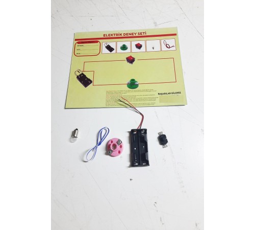 Okul Deney Seti - Elektrik Seti Ampul - Pil Yatağı - Duy -Düğme Seti Okul Deney Seti - Elektrik Seti Ampul - Pil Yatağı - Duy -Düğme Seti