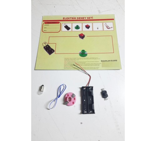 Okul Deney Seti - Elektrik Seti Ampul - Pil Yatağı - Duy -Düğme Seti Okul Deney Seti - Elektrik Seti Ampul - Pil Yatağı - Duy -Düğme Seti