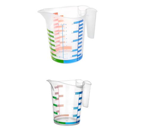 Ölçü Kabı Dereceli Renkli 1000 ML + 500 ML Set