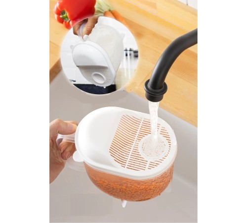 Ölçülü Yıkama- Süzme Süzgeci 1 LT Pirinç Bakliyat Yıkama - Süzme Sepeti Ölçülü Yıkama- Süzme Süzgeci 1 LT Pirinç Bakliyat Yıkama - Süzme Sepeti