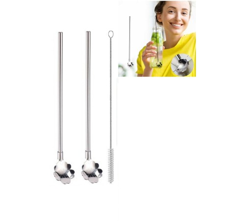 Paslanmaz Metal 2 li Kaşıklı Pipet Fırça Seti Paslanmaz Metal 2 li Kaşıklı Pipet Fırça Seti