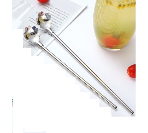 Paslanmaz Metal 2 li Kaşıklı Pipet Fırça Seti Paslanmaz Metal 2 li Kaşıklı Pipet Fırça Seti