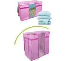 Pencereli Saklama Hurcu - Pembe Beyaz Çizgili