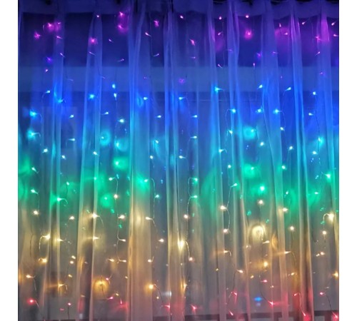 Perde Led 240 Ledli 8 Fonksiyonlu Dekor Lambası RGB Perde Led 240 Ledli 8 Fonksiyonlu Dekor Lambası RGB