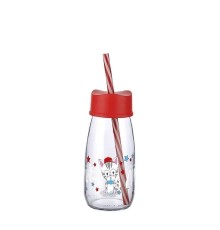 Pipetli Su Ve Süt Şişesi Cam 250 ML - Kırmızı
