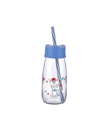Pipetli Su Ve Süt Şişesi Cam 250 ML - Mavi