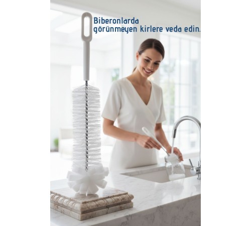 Premium Lüks Şişe ve Biberon Fırçası - Ultra Dayanıklı Profesyonel Temizlik & Kristal Parlaklık