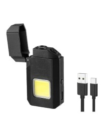 Projektör El Feneri ve Pürmüz Çakmak USB Gazsız Şarjlı Çakmak 600 Lümen