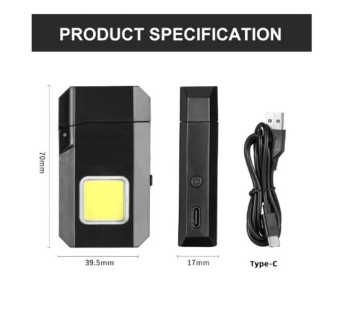Projektör El Feneri ve Pürmüz Çakmak USB Gazsız Şarjlı Çakmak 600 Lümen Projektör El Feneri ve Pürmüz Çakmak USB Gazsız Şarjlı Çakmak 600 Lümen