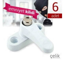 Pvc Kapı Pencere Emniyet Kilidi - ÇELİK - 6 Adet