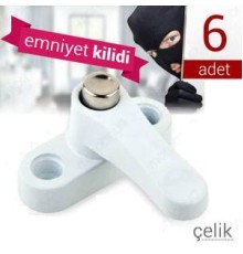 Pvc Kapı Pencere Emniyet Kilidi - ÇELİK - 6 Adet