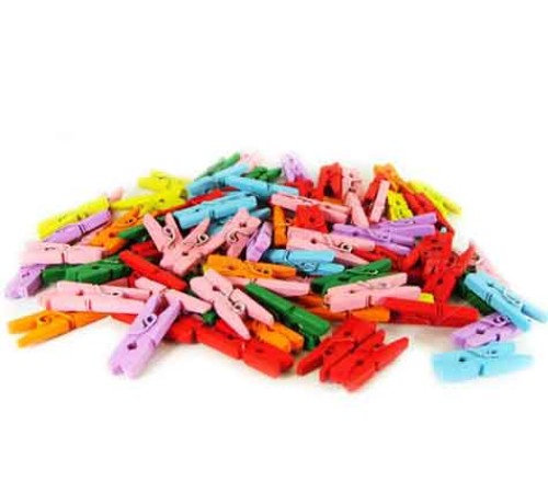 Renkli Mini Ahşap Mandal Renkli Mini Ahşap Mandal
