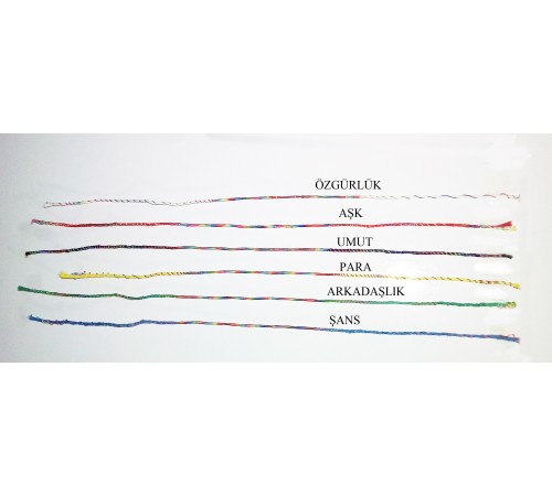 Renkli Şans Bileklikleri - 1 Kartela - ( 65 Adet ) Renkli Şans Bileklikleri - 1 Kartela - ( 65 Adet )