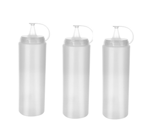 Şeffaf Sos Şişesi - 1000ML Dev Boy 3 Adet Şeffaf Sos Şişesi - 1000ML Dev Boy 3 Adet