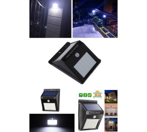 Sensörlü Solar Duvar Lambası 20 Ledli Sensörlü Solar Duvar Lambası 20 Ledli