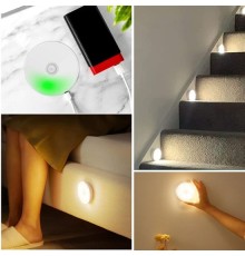 Sensörlü Mıknatıslı Yapışkanlı - Çekmece - Dolap Köşe Aydınlatıcı Kablosuz Şarjlı Led Spot Mutfak Lamba