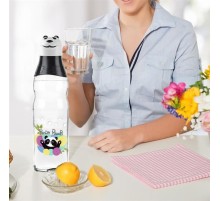 Sevimli Panda Tasarımlı Cam Suluk  Sızdırmaz 1000 ML