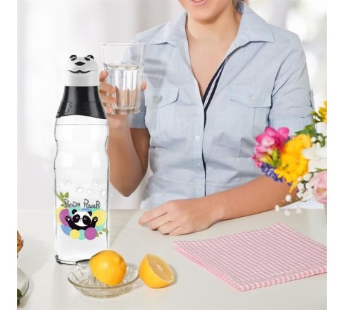 Sevimli Panda Tasarımlı Cam Suluk Sızdırmaz 1000 ML Sevimli Panda Tasarımlı Cam Suluk Sızdırmaz 1000 ML