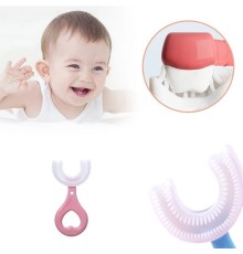 Silikon Çocuk Diş Fırçası Tartar Temizleyici (2-12 Yaş) - Pembe