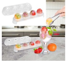 Silikon Tabanlı 4 Bölmeli Şeffaf Buz Kalıbı Yuvarlak Buzluk