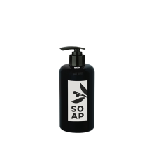 Sıvı Sabunluk Yuvarlak Plastik Pompalı 500 ML - Siyah