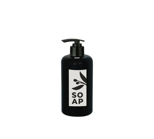 Sıvı Sabunluk Yuvarlak Plastik Pompalı 500 ML - Siyah Sıvı Sabunluk Yuvarlak Plastik Pompalı 500 ML - Siyah