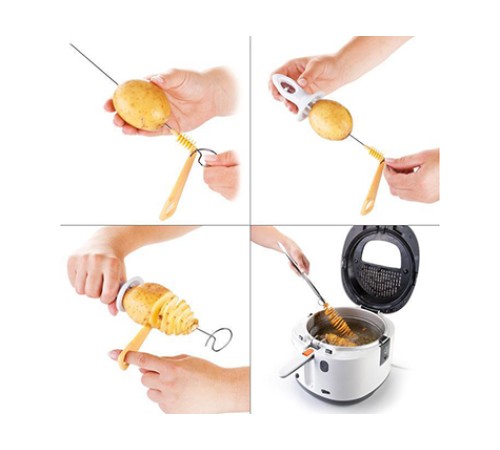 Spiral Patates Dilimleyici Aparat Çubukta Patates Cips Yapma Spiral Patates Dilimleyici Aparat Çubukta Patates Cips Yapma