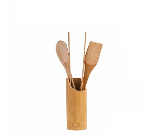 Standlı Bambu Kaşık Seti 4 Parça - Maşa - Kaşık - Spatula Standlı Bambu Kaşık Seti 4 Parça - Maşa - Kaşık - Spatula