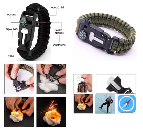 Survival Bileklik - SOS Multi Fonksiyonlu Hayatta Kalma Bilekliği Survival Bileklik - SOS Multi Fonksiyonlu Hayatta Kalma Bilekliği