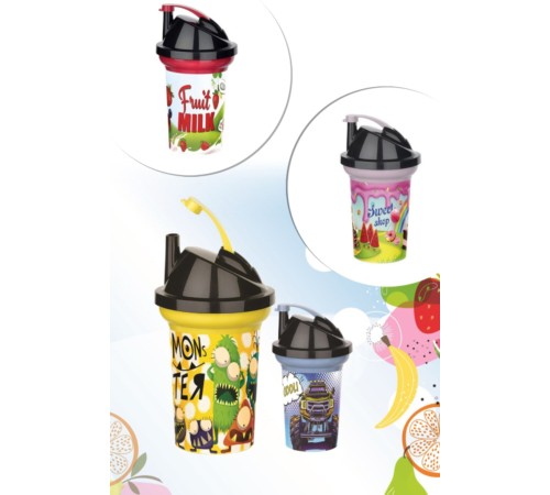 Tedy Pipetli Çocuk Içecek Bardağı Desenli Bardak 300ml Tedy Pipetli Çocuk Içecek Bardağı Desenli Bardak 300ml