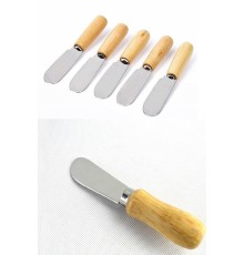 Tereyağı Bıçağı - Mini Spatula Ahşap Saplı 6 Adet