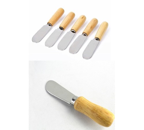 Tereyağı Bıçağı - Mini Spatula Ahşap Saplı 6 Adet Tereyağı Bıçağı - Mini Spatula Ahşap Saplı 6 Adet