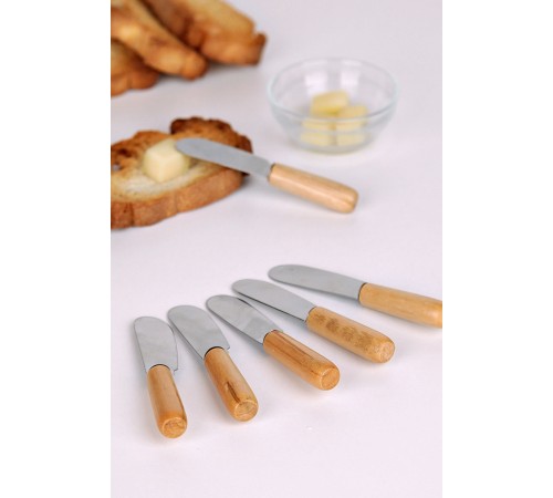 Tereyağı Bıçağı - Mini Spatula Ahşap Saplı 6 Adet Tereyağı Bıçağı - Mini Spatula Ahşap Saplı 6 Adet
