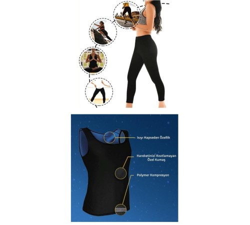 Termal Sauna Tayt + Atlet TAKIM ( L ) Neotex Terletme Takımı Termal Sauna Tayt + Atlet TAKIM ( L ) Neotex Terletme Takımı