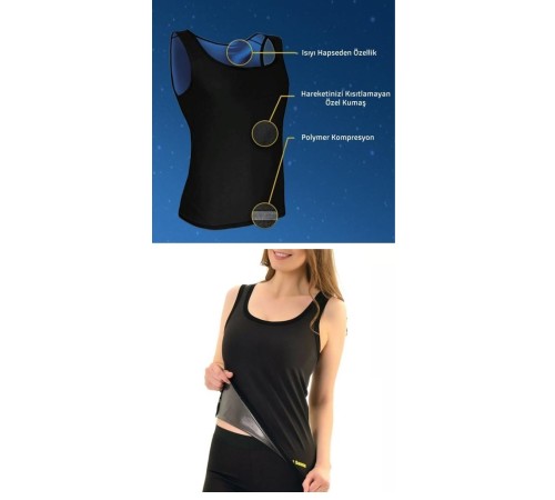 Termal Sauna Erkek Unisex Atlet ( XXXL ) Neotex Terletme Atleti