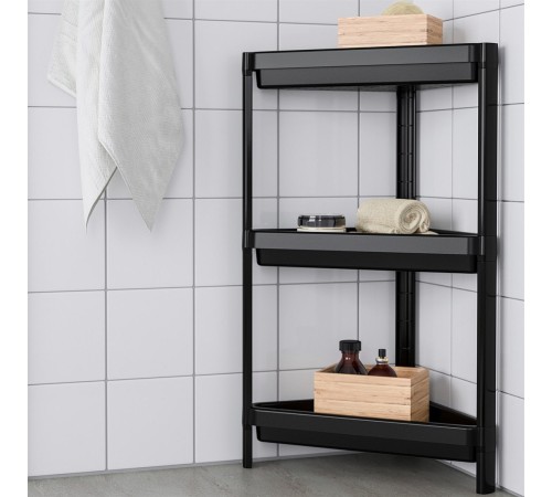 Üçgen 3 Katlı Raf Ünitesi - Mutfak - Banyo Depolama Rafı - Beyaz Üçgen 3 Katlı Raf Ünitesi - Mutfak - Banyo Depolama Rafı - Beyaz