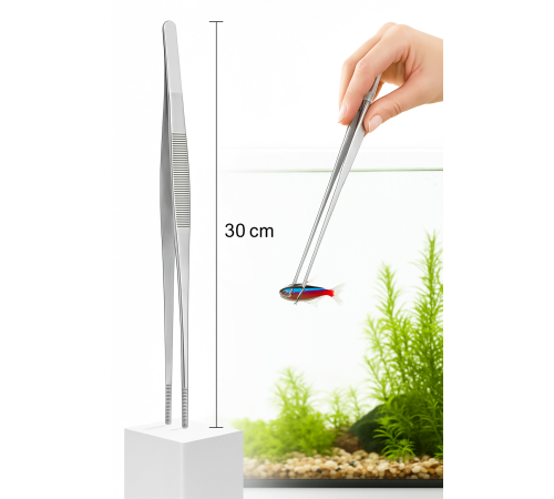 Uzun 30 cm Çelik Cımbız - Akvaryum Maşası