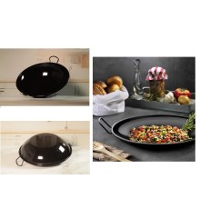 Wog Tipi Derin Sac Kavurma Tavası - Kamp - Piknik için 28 Cm Emaye