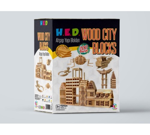 Wood City Blocks Ahşap Şehir Blokları (Kayın Ağacı)