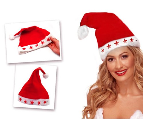 Yılbaşı Özel Işıklı Noel Baba Şapkası Yılbaşı Özel Işıklı Noel Baba Şapkası