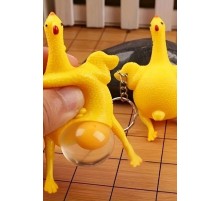 Yumurtlayan Eğlenceli Tavuk Anahtarlık Stres Topu Hediyelik Oyuncak Çanta Süsü